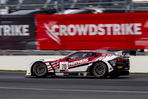#70 Callaway Corvette Z06R GT3 of Mirco Shultis, Mishumotors, GT America Powered by AWS, SRO3, SRO America, Indianapolis Motor Speedway, Indianapolis, IN, October 2023.
 | Brian Cleary/SRO
