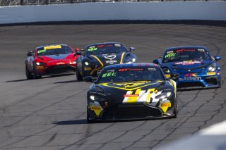 #2 Aston Martin Vantage AMR GT4 of Jason Bell, Flying Lizard Motorsports, GT America Powered by AWS, GT4, SRO America, Indianapolis Motor Speedway, Indianapolis, IN, October 2023.
 | Brian Cleary/SRO