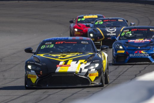 #2 Aston Martin Vantage AMR GT4 of Jason Bell, Flying Lizard Motorsports, GT America Powered by AWS, GT4, SRO America, Indianapolis Motor Speedway, Indianapolis, IN, October 2023.
 | Brian Cleary/SRO
