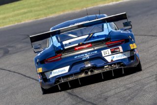 #043 Porsche 911 GT3-R(991.ii) of Alex Vogel, OnlyFans Racing with P1 Group by MRS, GT America Powered by AWS, SRO3, SRO America, Indianapolis Motor Speedway, Indianapolis, IN, October 2023.
 | Brian Cleary/SRO