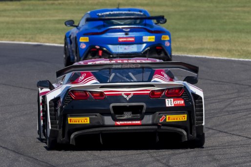 #70 Callaway Corvette Z06R GT3 of Mirco Shultis, Mishumotors, GT America Powered by AWS, SRO3, SRO America, Indianapolis Motor Speedway, Indianapolis, IN, October 2023.
 | Brian Cleary/SRO
