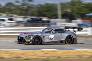 #50 Mercedes-AMG GT3 of Ross Chouest, Chouest Povoledo Racing, GT America, SRO3, SRO America, Sebring International Raceway, Sebring, FL, May 2024.
 | Brian Cleary/SRO