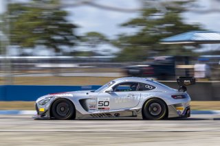#50 Mercedes-AMG GT3 of Ross Chouest, Chouest Povoledo Racing, GT America, SRO3, SRO America, Sebring International Raceway, Sebring, FL, May 2024.
 | Brian Cleary/SRO