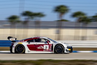 #3  Audi R8 LMS GT3 of Johnny O'Connell, SKI Autosports, GT America, SRO3, SRO America, Sebring International Raceway, Sebring, FL, May 2024.
 | Brian Cleary/SRO