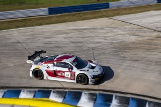 #3  Audi R8 LMS GT3 of Johnny O'Connell, SKI Autosports, GT America, SRO3, SRO America, Sebring International Raceway, Sebring, FL, May 2024.
 | Brian Cleary/SRO