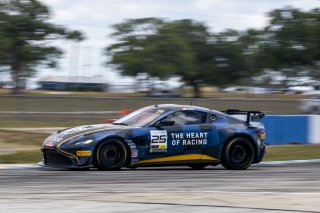 #25 Aston Martin Vantage AMR GT4 of Gray Newell, Heart of Racing Team, GT America, GT4, SRO America, Sebring International Raceway, Sebring, FL, May 2024.
 | Brian Cleary/SRO