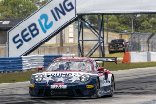 #32 Porsche 911 GT3-R (991.ii) of Kyle Washington, GMG Racing, GT America, SRO3, SRO America, Sebring International Raceway, Sebring, FL, May 2024.
 | Brian Cleary/SRO