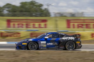 #098 Porsche 718 Cayman GT4 of Isaac Sherman, Rotek Racing, GT America, GT4, SRO America, Sebring International Raceway, Sebring, FL, May 2024.
 | Brian Cleary/SRO