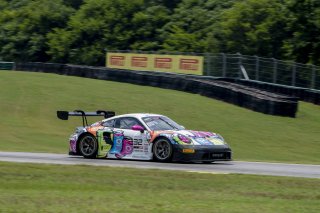 #32 Porsche 911 GT3-R (991.ii) of Kyle Washington, GMG Racing, GT America, SRO3, SRO America, VIRginia International Raceway, Alton, VA, July 2024.
 | Brian Cleary/SRO