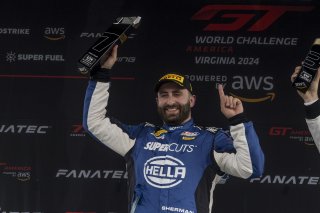 #098 Porsche 718 Cayman GT4 of Isaac Sherman, Rotek Racing, GT America, GT4, SRO America, VIRginia International Raceway, Alton, VA, July 2024.
 | Brian Cleary/SRO