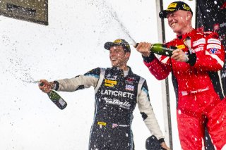 #3  Audi R8 LMS GT3 of Johnny O'Connell, SKI Autosports, GT America, SRO3, #29 BMW M4 GT3 of Justin Rothberg, Turner Motorsport, SRO America, VIRginia International Raceway, Alton, VA, July 2024.
 | Brian Cleary/SRO
