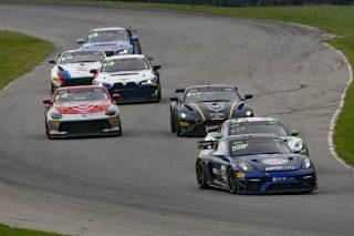 #098 Porsche 718 Cayman GT4 of Isaac Sherman, Rotek Racing, GT America, GT4, SRO America, VIRginia International Raceway, Alton, VA, July 2024.
 | SRO Motorsports Group