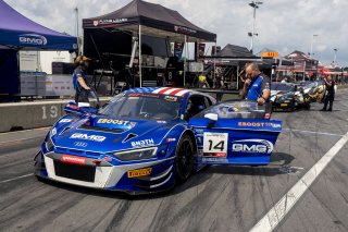 #14 Audi R8 LMS GT3 of James Sofronas, GMG Racing, GT America, SRO3, \SRO America, Road America, Elkhart Lake, WI, August 2024.
 | Brian Cleary/SRO