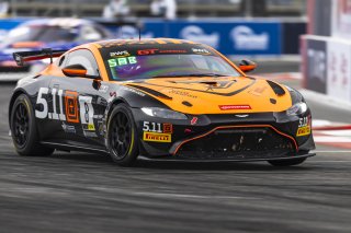 #8 Aston Martin Vantage AMR GT4 of Elias Sabo, Flying Lizard Motorsports, GT America Powered by AWS, GT4, Streets of Long Beach Presented by 5.11, Long Beach, CA, April 2024
 | Fabian Lagunas / SRO