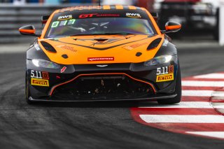 #8 Aston Martin Vantage AMR GT4 of Elias Sabo, Flying Lizard Motorsports, GT America Powered by AWS, GT4, Streets of Long Beach Presented by 5.11, Long Beach, CA, April 2024
 | Fabian Lagunas / SRO