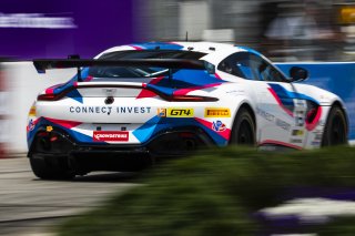 #13 Aston Martin Vantage AMR GT4 of Todd Parriott, Flying Lizard Motorsports, GT America Powered by AWS, GT4, Streets of Long Beach Presented by 5.11, Long Beach, CA, April 2024
 | Fabian Lagunas / SRO