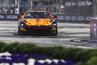 #8 Aston Martin Vantage AMR GT4 of Elias Sabo, Flying Lizard Motorsports, GT America Powered by AWS, GT4, Streets of Long Beach Presented by 5.11, Long Beach, CA, April 2024
 | Fabian Lagunas / SRO