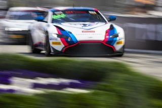 #13 Aston Martin Vantage AMR GT4 of Todd Parriott, Flying Lizard Motorsports, GT America Powered by AWS, GT4, Streets of Long Beach Presented by 5.11, Long Beach, CA, April 2024
 | Fabian Lagunas / SRO