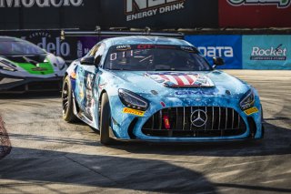 #44 Mercedes-AMG GT2 of Brent Holden, GMG Racing, GT America Powered by AWS, GT2, Streets of Long Beach Presented by 5.11, Long Beach, CA, April 2024
 | Fabian Lagunas / SRO