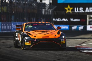 #8 Aston Martin Vantage AMR GT4 of Elias Sabo, Flying Lizard Motorsports, GT America Powered by AWS, GT4, Streets of Long Beach Presented by 5.11, Long Beach, CA, April 2024
 | Fabian Lagunas / SRO