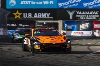 #8 Aston Martin Vantage AMR GT4 of Elias Sabo, Flying Lizard Motorsports, GT America Powered by AWS, GT4, Streets of Long Beach Presented by 5.11, Long Beach, CA, April 2024
 | Fabian Lagunas / SRO