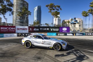 #10 Mercedes-AMG GT2 of Dan Knox, Lone Star Racing, GT America Powered by AWS, GT2, Streets of Long Beach Presented by 5.11, Long Beach, CA, April 2024
 | Fabian Lagunas / SRO