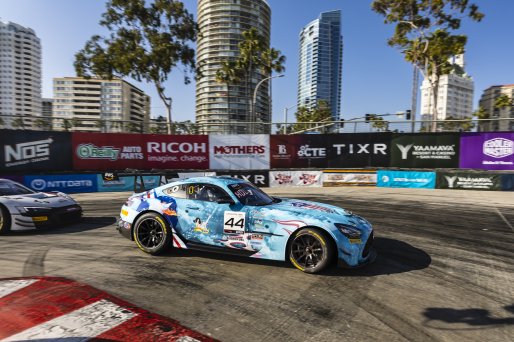 #44 Mercedes-AMG GT2 of Brent Holden, GMG Racing, GT America Powered by AWS, GT2, Streets of Long Beach Presented by 5.11, Long Beach, CA, April 2024
 | Fabian Lagunas / SRO