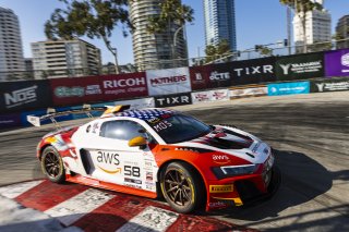 #58 Audi R8 LMS GT2 of CJ Moses, GMG Racing, GT America Powered by AWS, GT2, Streets of Long Beach Presented by 5.11, Long Beach, CA, April 2024
 | Fabian Lagunas / SRO