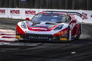 #70 Callaway Corvette Z06R GT3 of Mirco Shultis, Mishumotors, GT America Powered by AWS, SRO3, Streets of Long Beach Presented by 5.11, Long Beach, CA, April 2024
 | Fabian Lagunas / SRO