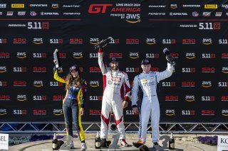 #098 Porsche 718 Cayman GT4 RS Clubsport of Isaac Sherman, Rotek Racing, #38 BMW M4 GT4 of Samantha Tan, ST Racing, #25 Aston Martin Vantage AMR GT4 of Gray Newell, Heart of Racing Team, GT America Powered by AWS, GT4, Streets of Long Beach Presented by 5 | Fabian Lagunas / SRO