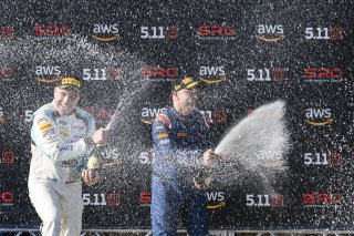 #27 Mercedes-AMG GT3 of Jason Daskalos, CRP Racing, #14 Audi R8 LMS GT3 of James Sofronas, GMG Racing, GT America Powered by AWS, SRO3, Streets of Long Beach Presented by 5.11, Long Beach, CA, April 2024
 | Fabian Lagunas / SRO