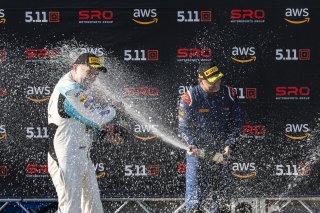 #27 Mercedes-AMG GT3 of Jason Daskalos, CRP Racing, #14 Audi R8 LMS GT3 of James Sofronas, GMG Racing, GT America Powered by AWS, SRO3, Streets of Long Beach Presented by 5.11, Long Beach, CA, April 2024
 | Fabian Lagunas / SRO