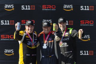 #70 Callaway Corvette Z06R GT3 of Mirco Shultis, Mishumotors, #58 Audi R8 LMS GT2 of CJ Moses, GMG Racing, #69 Aston Martin Vantage AMR GT4 of Todd Coleman, Archangel Motorsports, GT America Powered by AWS, GT4, Streets of Long Beach Presented by 5.11, Lo | Fabian Lagunas / SRO