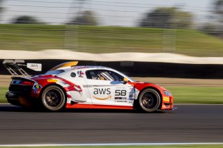 #58 Audi %8 LMSGT2 of CJ Moses, GMG Racing, GT America, GT2, SRO America, Indianapolis Motor Speedway, Indianapolis, IN, October 2024.
 | Brian Cleary/SRO