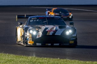 #2 Aston Martin Vantage AMR GT3 of Jason Bell, Flying Lizard Motorsports, GT America, SRO3, SRO America, Indianapolis Motor Speedway, Indianapolis, IN, October 2024.
 | Brian Cleary/SRO