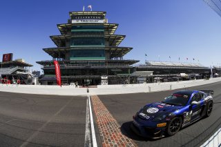 #098 Porsche 718 Cayman GT4 of Isaac Sherman, Rotek Racing, GT America, GT4, SRO America, Indianapolis Motor Speedway, Indianapolis, IN, October 2024.
 | Brian Cleary/SRO