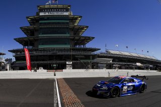 #14 Audi R8 LMS GT3 of James Sofronas, GMG Racing, GT America, SRO3, SRO America, Indianapolis Motor Speedway, Indianapolis, IN, October 2024.
 | Brian Cleary/SRO