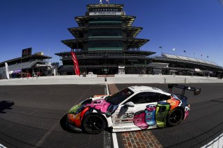 #32 Porsche 911 GT3-R (991.ii) of Kyle Washington, GMG Racing, GT America, SRO3, SRO America, Indianapolis Motor Speedway, Indianapolis, IN, October 2024.
 | Brian Cleary/SRO
