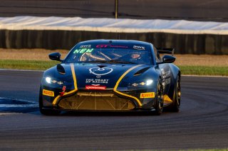 #25 Aston Martin Vantage AMR GT4 of Gray Newell, Heart of Racing Team, GT America, GT4, SRO America, Indianapolis Motor Speedway, Indianapolis, IN, October 2024.
 | Brian Cleary/SRO