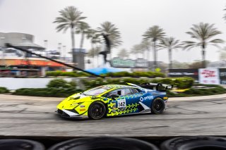 #142 Lamborghini Huracan Super Trofeo EVO2 of Adrian Kunzle, MLT Motorsports, GT America, GT2, SRO America, Long Beach Grand Prix, Long Beach, CA, April 11-13, 2025.
 | Fabian Lagunas | www.lagunasphotography.com | For SRO Motorsports Group 2025