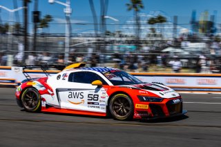 #58 Audi R8 LMS GT2 of CJ Moses, GMG Racing, GT America, GT2, SRO America, Long Beach Grand Prix, Long Beach, CA, April 11-13, 2025.
 | Fabian Lagunas | www.lagunasphotography.com | For SRO Motorsports Group 2025