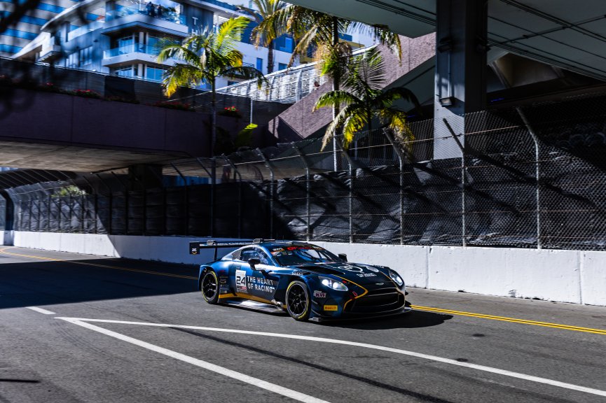 #24 Aston Martin Vantage AMR GT3 EVO of Gray Newell, Heart of Racing Team, GT America, SRO3, SRO America, Long Beach Grand Prix, Long Beach, CA, April 11-13, 2025.
