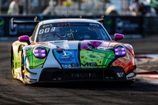 #32 Porsche 992 GT3 R of Kyle Washington, GMG Racing, GT America, SRO3, SRO America, Long Beach Grand Prix, Long Beach, CA, April 11-13, 2025.
 | Fabian Lagunas | www.lagunasphotography.com | For SRO Motorsports Group 2025