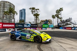 #142 Lamborghini Huracan Super Trofeo EVO2 of Adrian Kunzle, MLT Motorsports, GT America, GT2, SRO America, Long Beach Grand Prix, Long Beach, CA, April 11-13, 2025.
 | Fabian Lagunas | www.lagunasphotography.com | For SRO Motorsports Group 2025