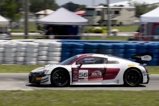 #56 Audi R8 LMS GT3 EVOII of Memo Gidley, SKI Autosports, GT America, SRO3, SRO America, Sebring International Raceway, Sebring, FL, May 2025.
 | Brian Cleary/SRO