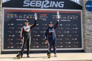 #69 Toyota Gazoo Racing GR Supra GT4 EVO2 of Anthony McIntosh, JTR Motorsports Enginring, GT America, GT4, #89 Aston Martin Vantage AMR GT4 of Michael Fitzpatrick, 89x Motorsports, SRO America, Sebring International Raceway, Sebring, FL, May 2025.
 | Brian Cleary/SRO