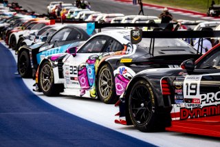 #32 Porsche 992 GT3-R of Kyle Washington, GMG Racing, GT America, SRO3, SRO America, Circuit fo the Americas, Austin, TX, April 2025.
 | Brian Cleary/SRO