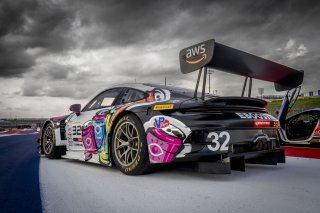 #32 Porsche 992 GT3-R of Kyle Washington, GMG Racing, GT America, SRO3, SRO America, Circuit fo the Americas, Austin, TX, April 2025.
 | Brian Cleary/SRO