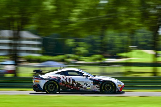 #89 Aston Martin Vantage AMR GT4 of Michael Fitzpatrick, 89x Motorsports, GT America, GT4, SRO America, VIRginia International Raceway, alton, VA, July 2025.
 | Rick Houghton/SRO
