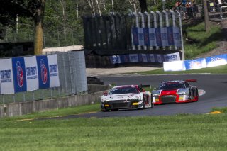 #56 Audi R8 LMS GT3 EVOII of Memo Gidley, SKI Autosports, GT America, SRO3, #20 Audi R8 GT4 LMS of Farhan Siddiqi, FASTMD Racing with Remstar, GT4, SRO America, Road America, Elkhart Lake, WI, August 2025.
 | Brian Cleary/SRO